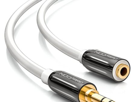 Deleycon 3m Cable de Extensión de Audio Estéreo - Jack de 3, 5mm para Enchufe de 3, 5mm - Cable AUX Enchufe de Metal - Blanco Embalaje Deteriorado Cheap