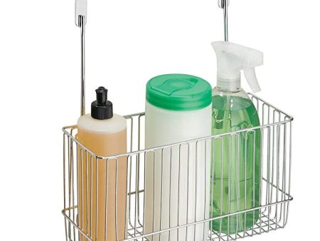 mDesign Canasto organizador  classico  - práctica estantería colgante de acero cromado - accesorio para armarios fácil de colocar, para guardar productos de limpieza, artículos de baño, etc. Embalaje Deteriorado Online Hot Sale