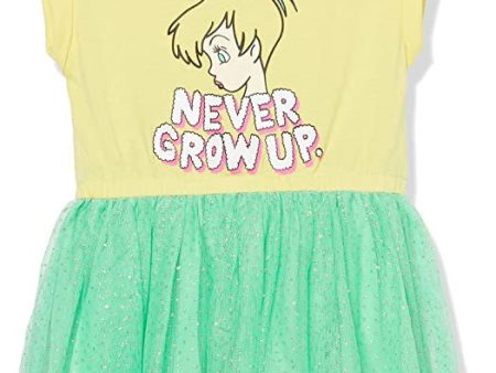 Amazon Essentials Disney, Marvel, Star Wars, Frozen, Princess Vestidos tutú de Punto con Manga Corta (Previamente Spotted Zebra) Niña, Tinker Bell, 2 años Online